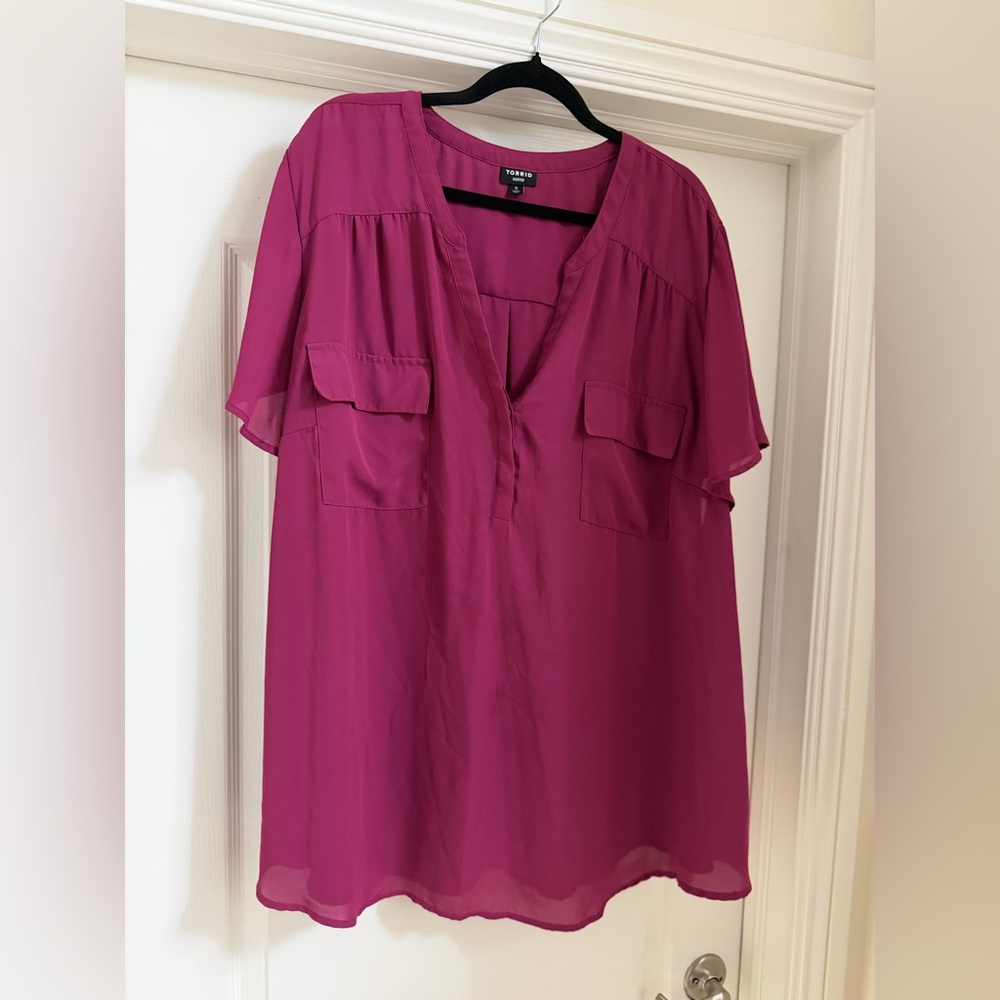 Torrid Magenta Blouse with Pockets